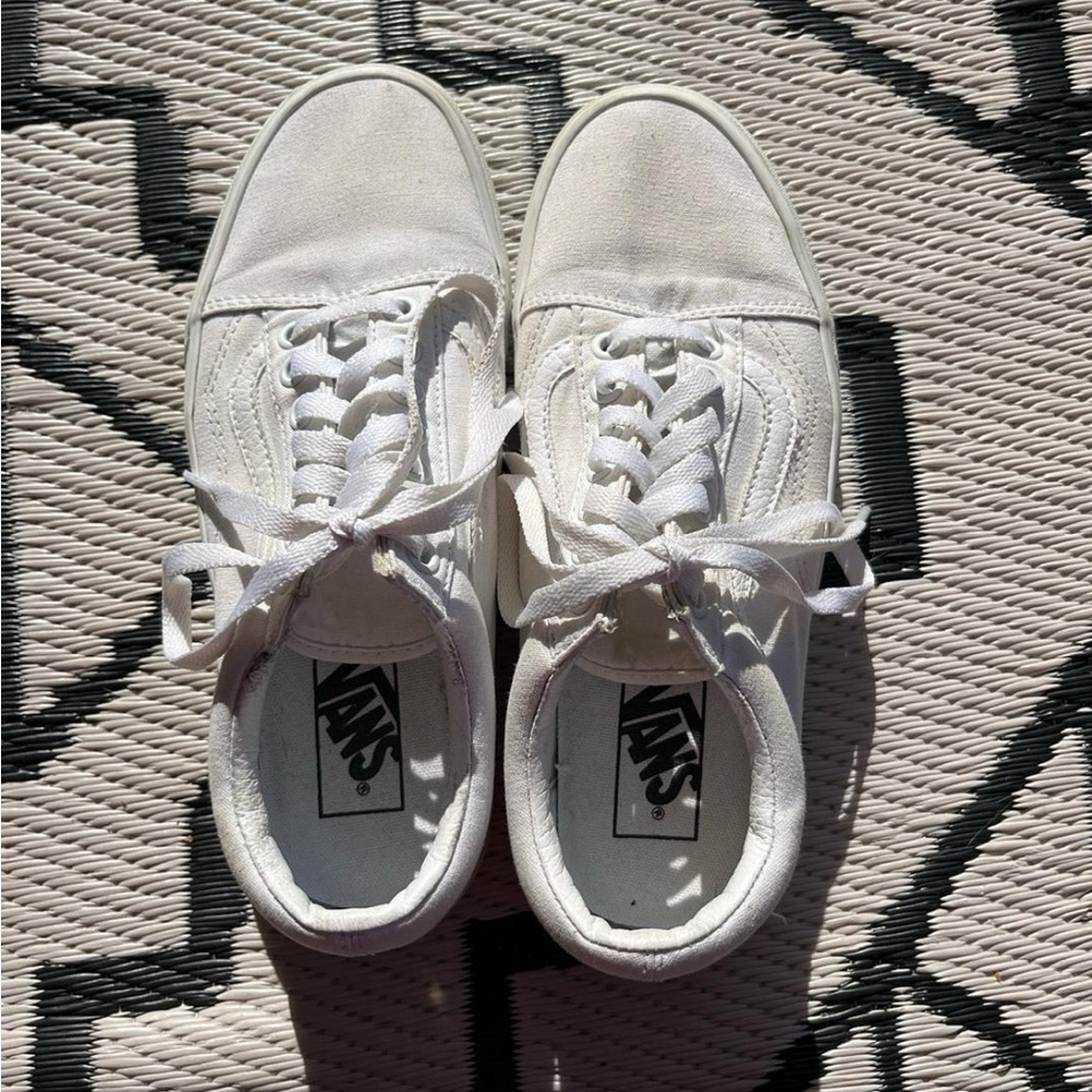 Vans White Low-Top Canvas Sneakers